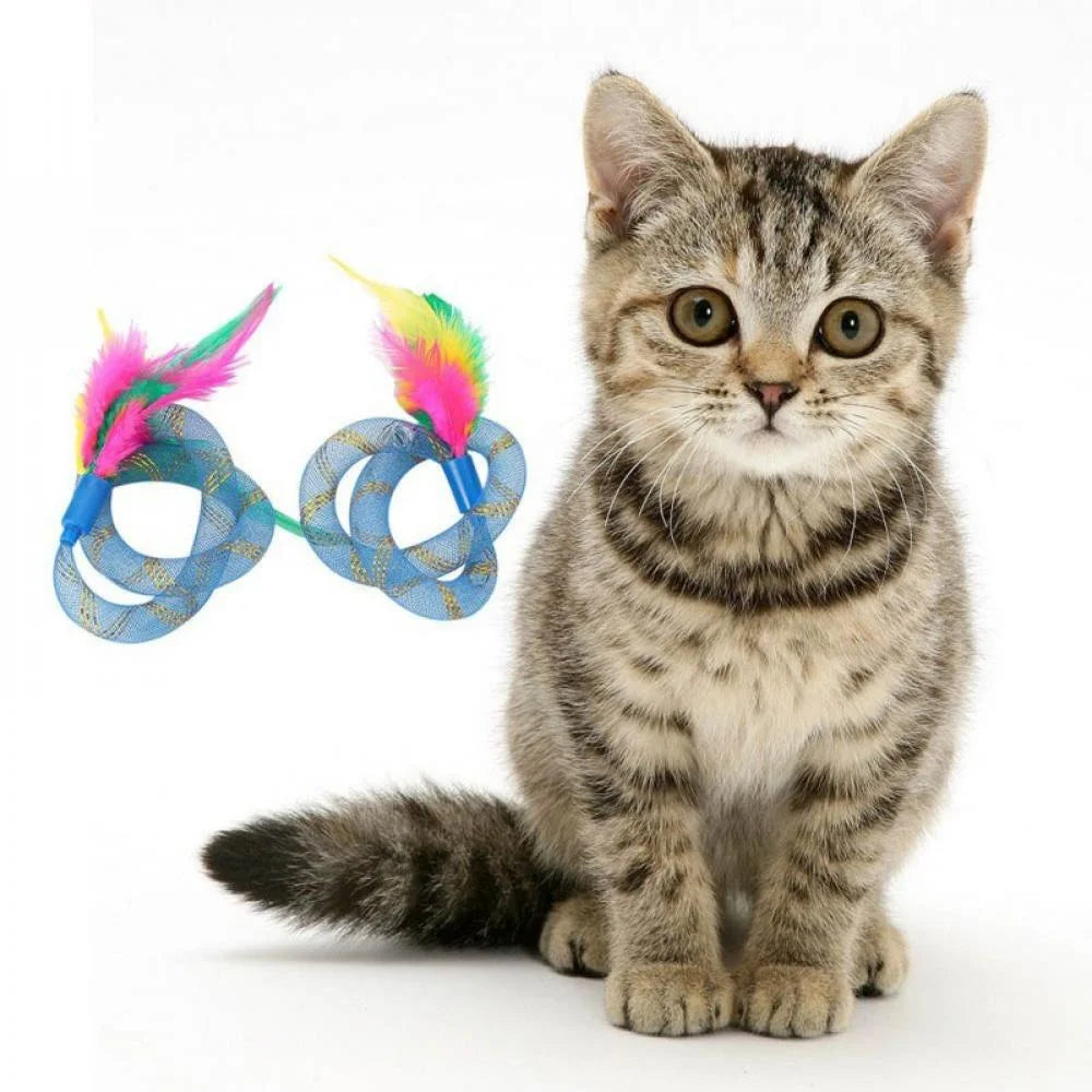Interactive Plush & Ball Cat Toy Set with Training Accessories, Assorted Colors (2 Piece)