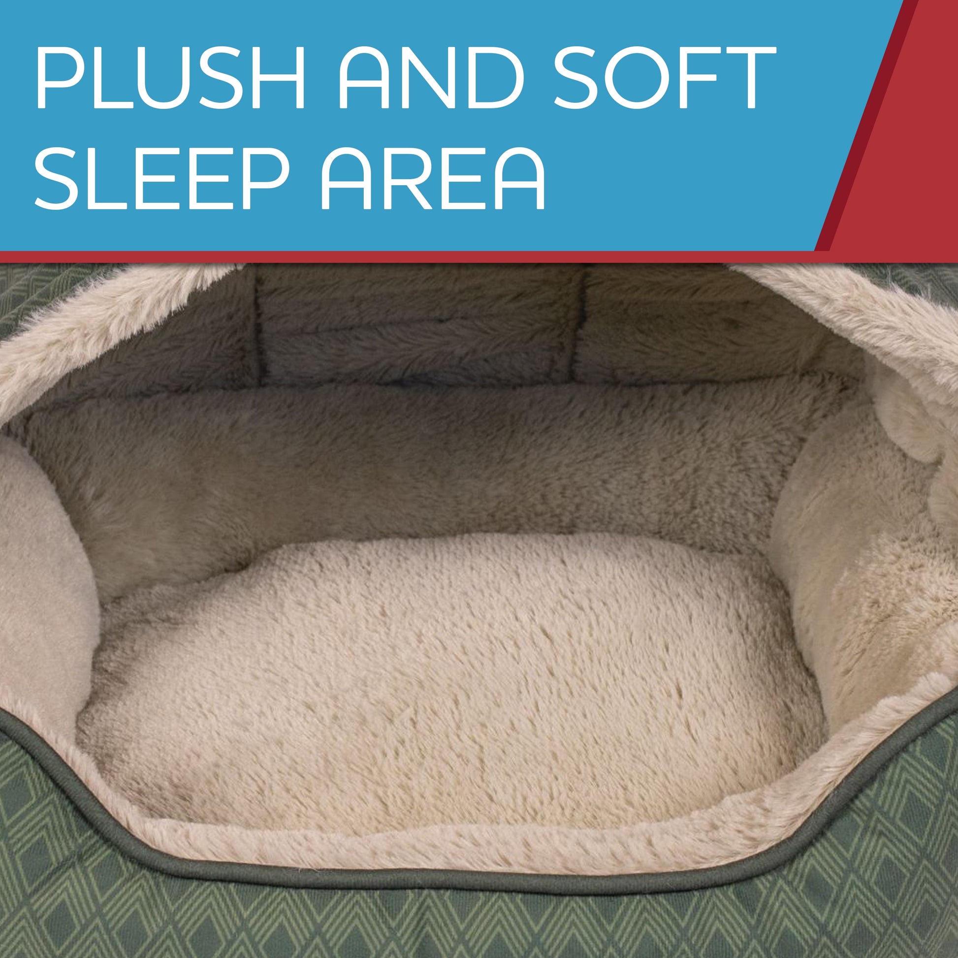 Vibrant Life Oval Cuddler Pet Bed, Covered, Small, Green 18" X 14" X 12"