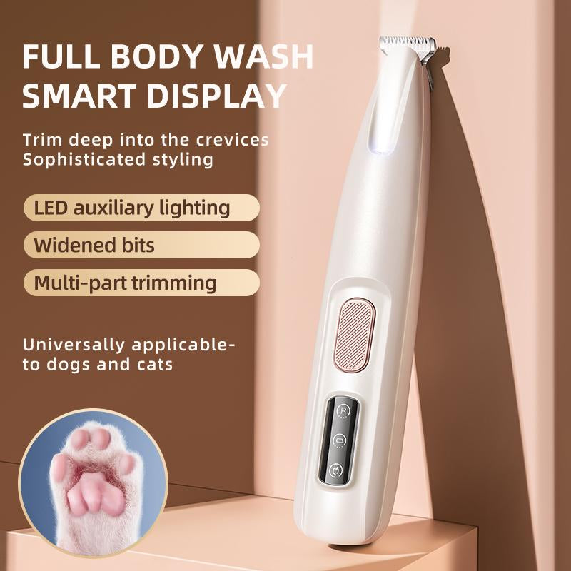 New Pet Trimmer for Dogs and Cats LED Light Electric Silent Cat Paw Trimmer Electric Push Clippers Shaving Feet Hair Electric Professional Push Clippers