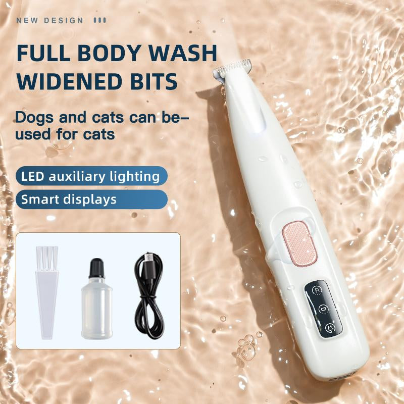 New Pet Trimmer for Dogs and Cats LED Light Electric Silent Cat Paw Trimmer Electric Push Clippers Shaving Feet Hair Electric Professional Push Clippers