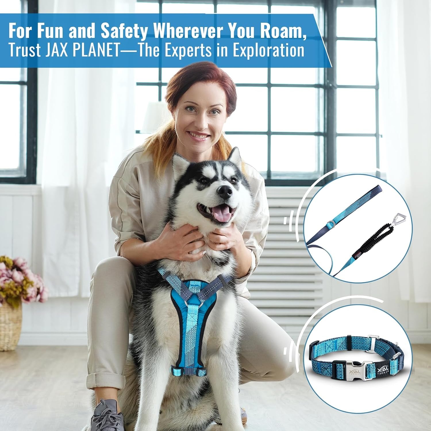 Premium No-Pull Black Dog Harness with Handle – Escape-Free, Anti-Pulling & Grip Control, Multi-Angle Reflective for Safe Walks & Training – Medium & Large Breeds, H3
