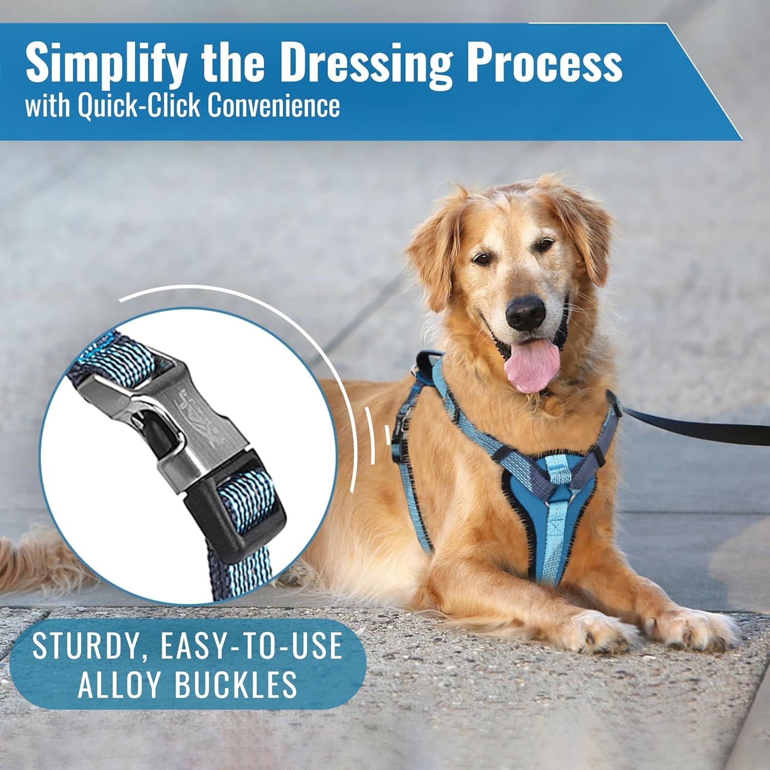 Premium No-Pull Black Dog Harness with Handle – Escape-Free, Anti-Pulling & Grip Control, Multi-Angle Reflective for Safe Walks & Training – Medium & Large Breeds, H3