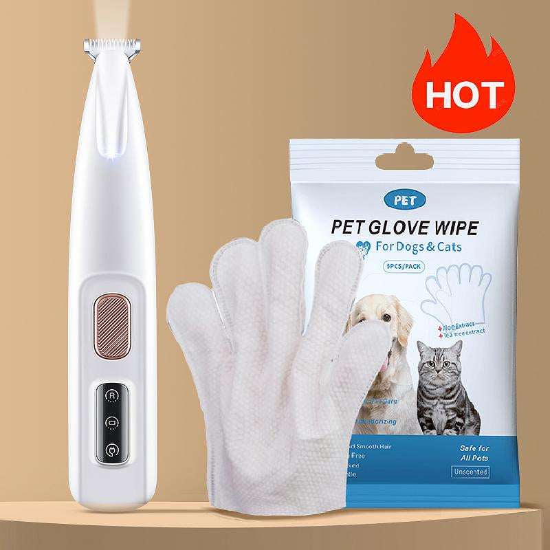 New Pet Trimmer for Dogs and Cats LED Light Electric Silent Cat Paw Trimmer Electric Push Clippers Shaving Feet Hair Electric Professional Push Clippers