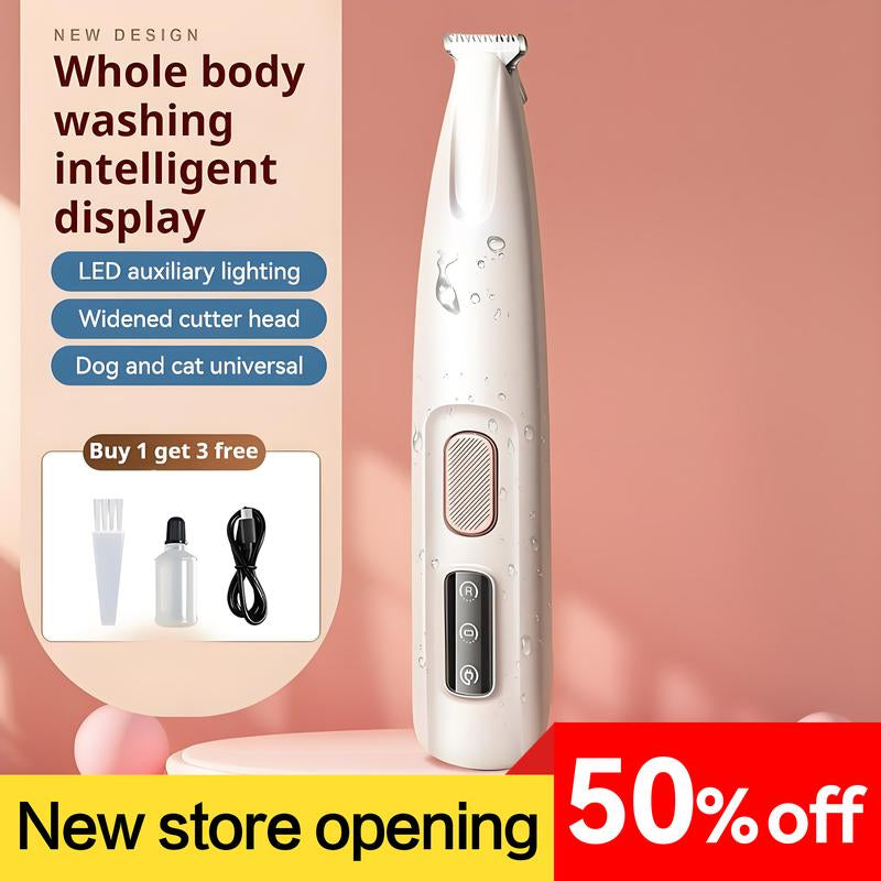 New Pet Trimmer for Dogs and Cats LED Light Electric Silent Cat Paw Trimmer Electric Push Clippers Shaving Feet Hair Electric Professional Push Clippers